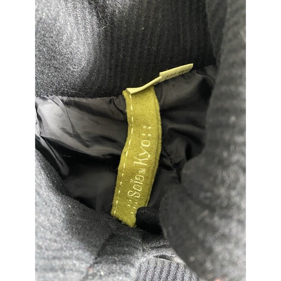 Soia & Kyo Merino Wool Blend Black Button up Collared Overcoat Women’s XS - Picture 5 of 10